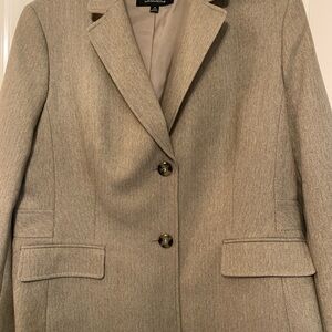 Evan Picone Beige Blazer with Button Detail